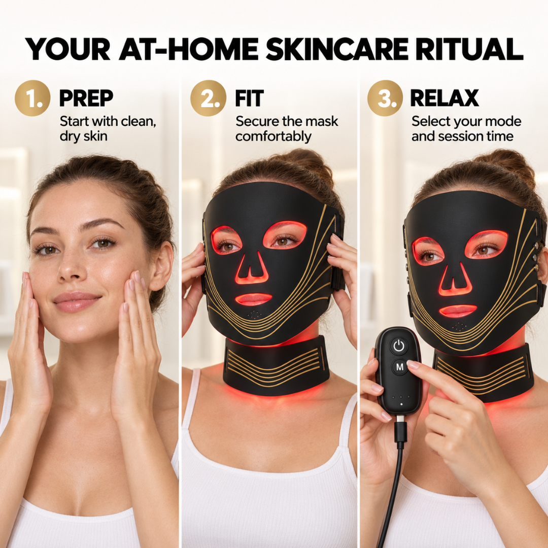 LED Face & Neck Light Therapy Mask – 4-Mode LUMINA™
