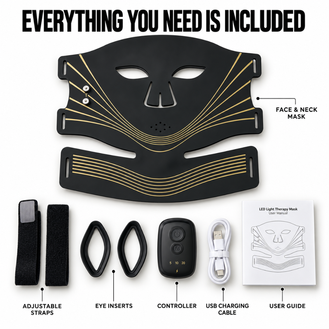 LED Face & Neck Light Therapy Mask – 4-Mode LUMINA™
