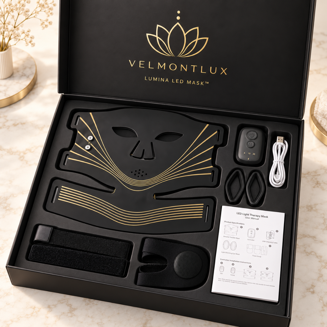 LED Face & Neck Light Therapy Mask – 4-Mode LUMINA™